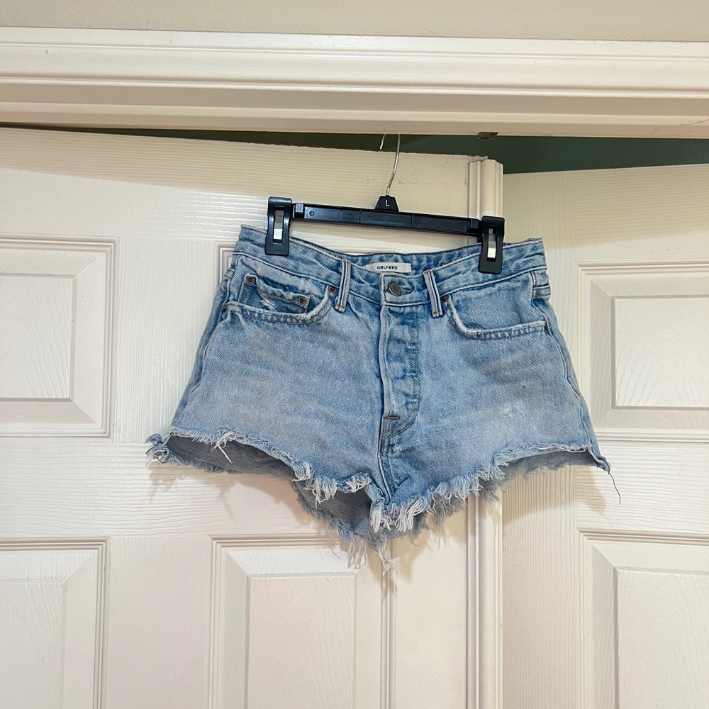 GRLFRND Womens Cindy High Rise Denim Cut Off Raw hem Jean Shorts Size‎ 26